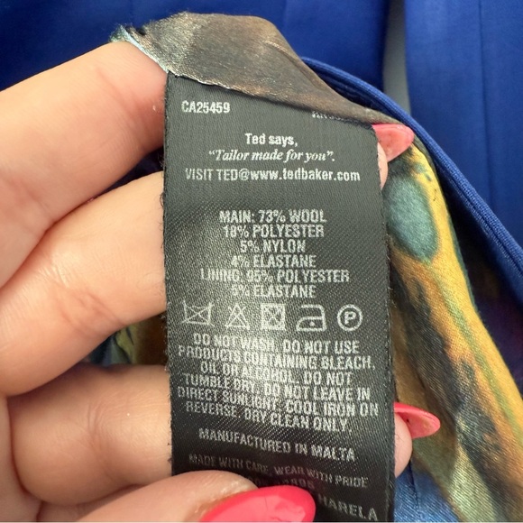 Ted Baker cobalt blue wool blazer jacket - size 0 (XS) NWOT - Picture 7 of 7